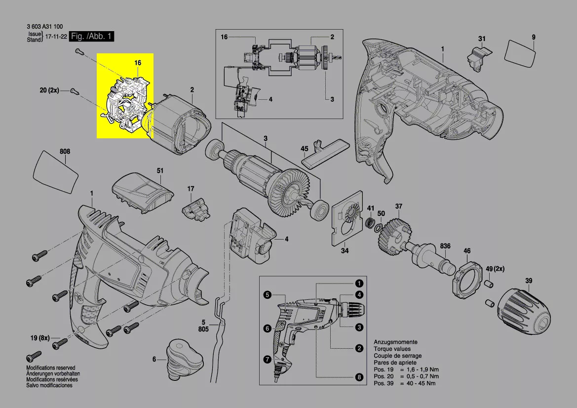 Couronne porte balais réf. 1 600 A00 4KY Bosch